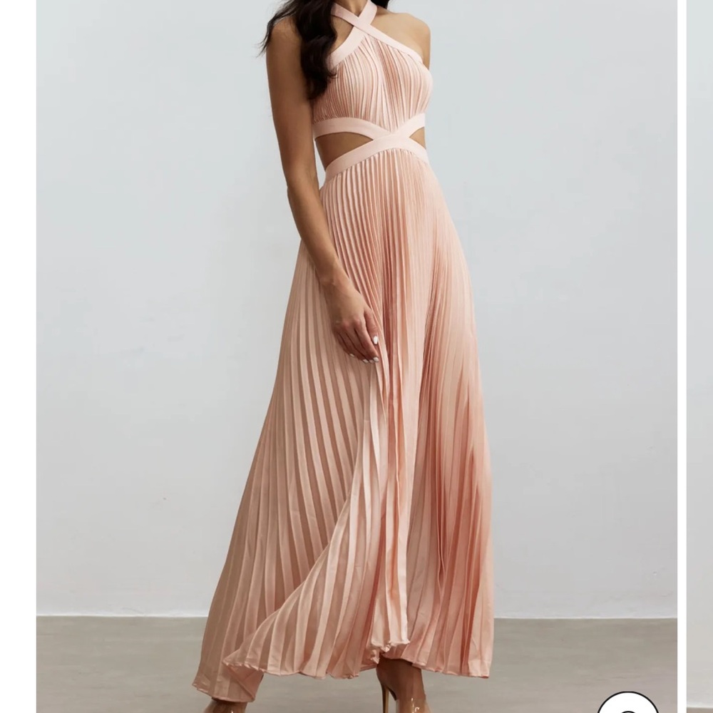 Pleated Cutout Maxi Dress